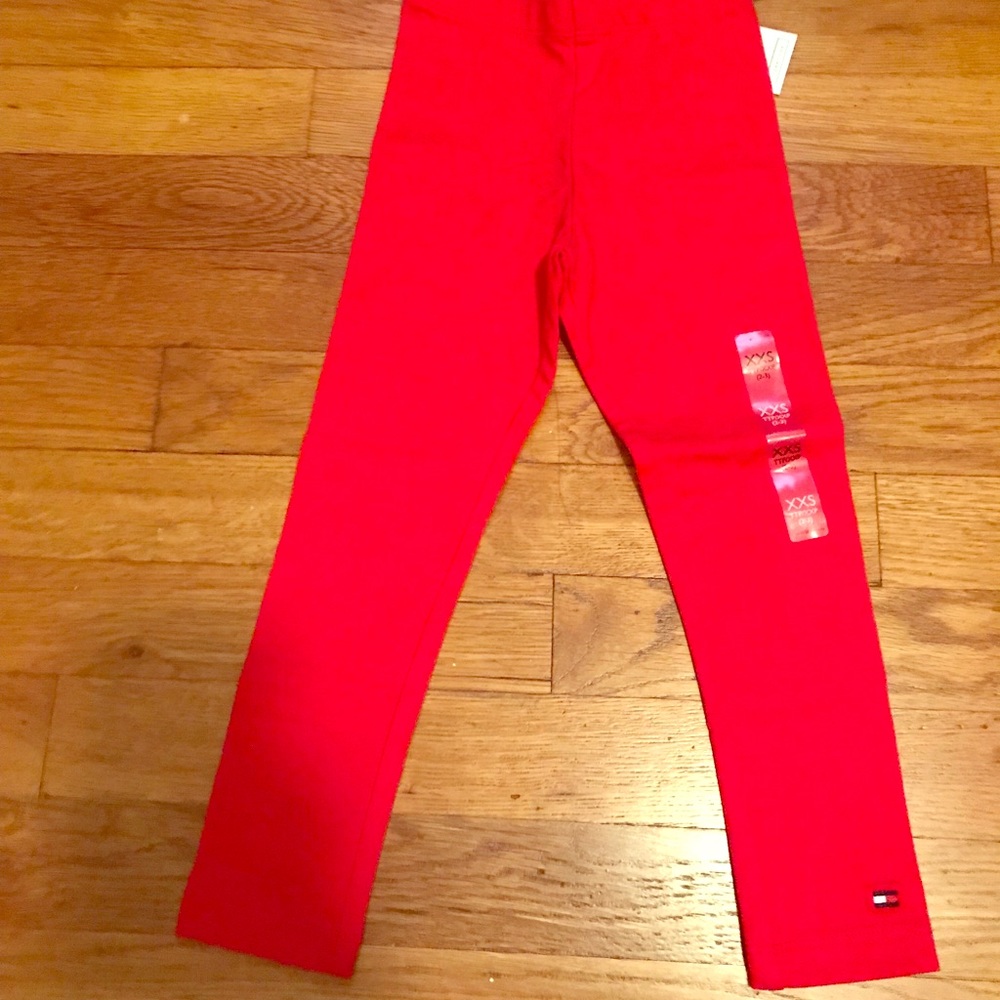 Tommy Hilfiger red toddler girls leggings